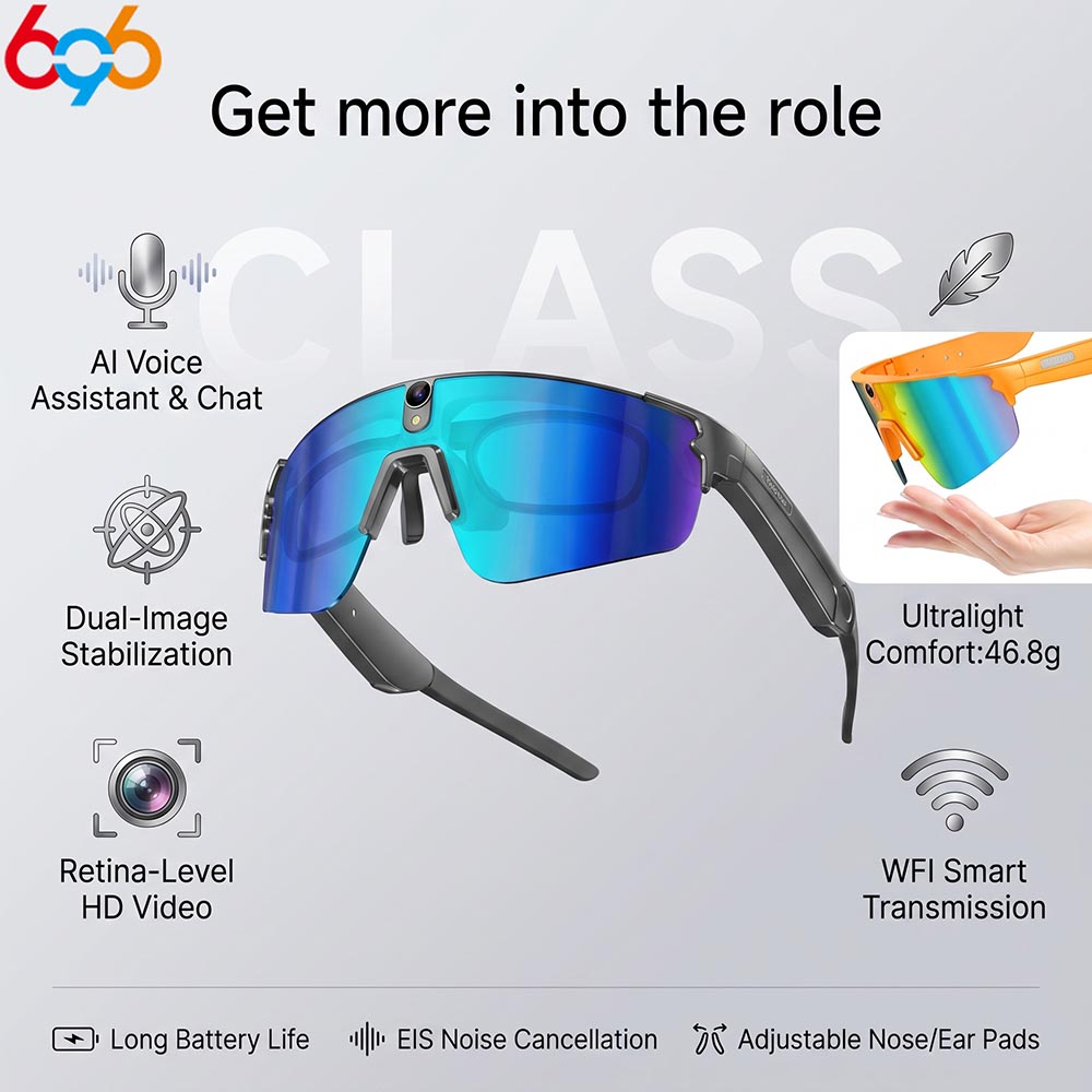Smart Glasses Lens - Kacamata Pintar AI HD Kamera Anti-Goyang