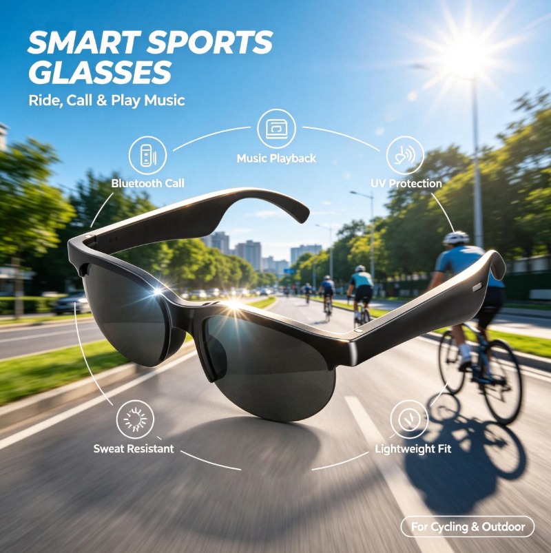 Kacamata Pintar Bluetooth, Pem - Smart Glasses Lens ulasan dan harga